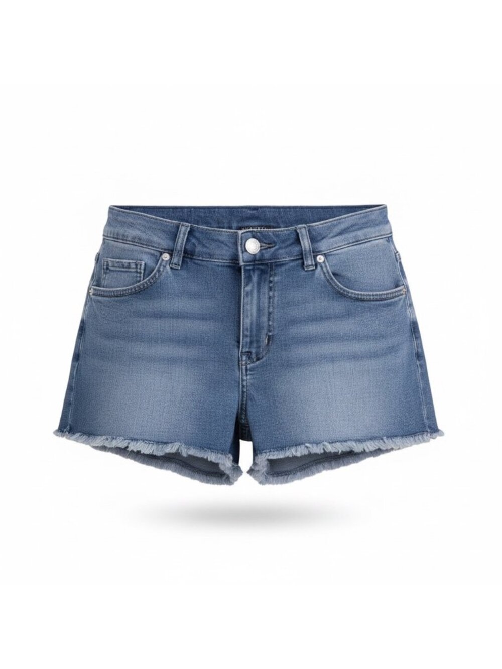 Venus Womens Dark Blue Denim Frayed Hem Shorts Stretch Size 4